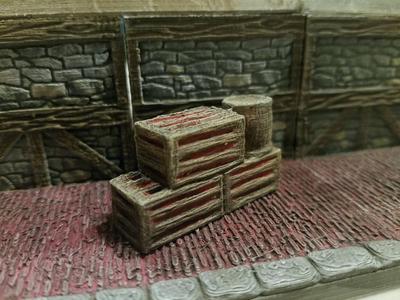 Threednd Crates and Barrel