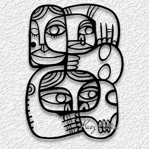 art deco faces wall art modern cubism home decor