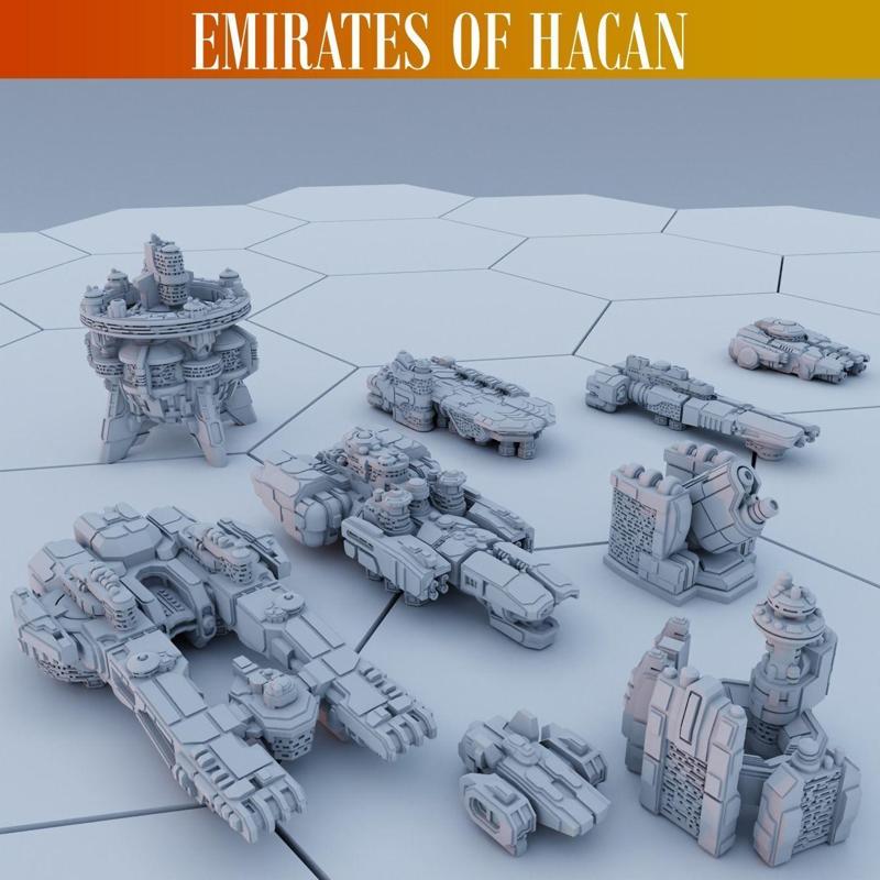 Twilight Imperium Emirates of Hacan Ship Models