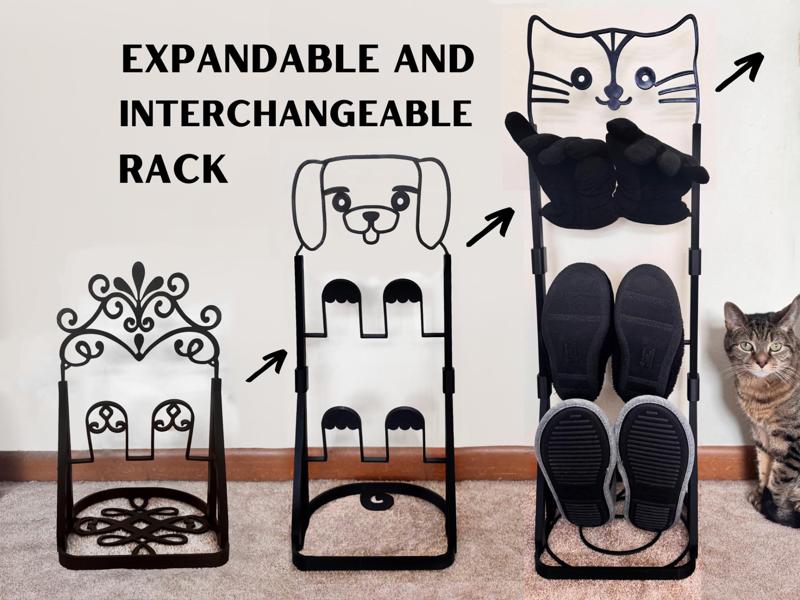 Expandable cute shoe / slipper rack