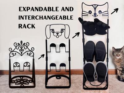 Expandable cute shoe / slipper rack