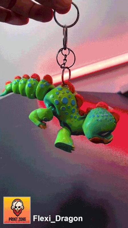 Cute Dragon Articulating Flexi , Print in Place ( stl and 3mf files)