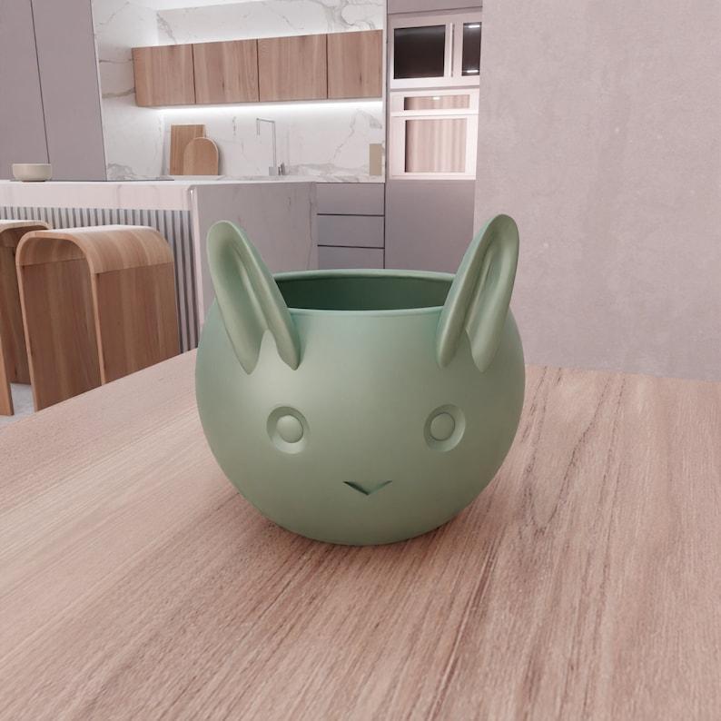 3D Cute Rabbit Planter Gifts for Her with Stl File & Planter Pot, 3D Printed Decor, Cute Planter, Desk Planter, 3D Printing, Planter Indoor