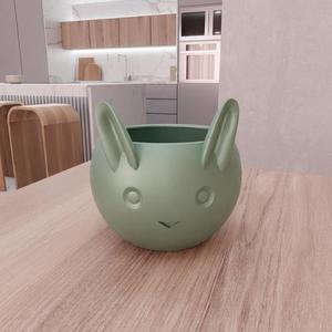 3D Cute Rabbit Planter Gifts for Her with Stl File & Planter Pot, 3D Printed Decor, Cute Planter, Desk Planter, 3D Printing, Planter Indoor