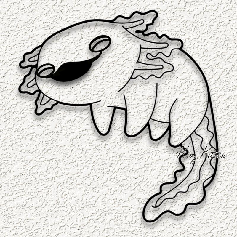 smiling axolotl wall art pet salamder home decor