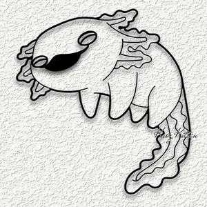 smiling axolotl wall art pet salamder home decor