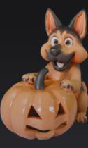 German Shepherd on pumpkin [AI made]