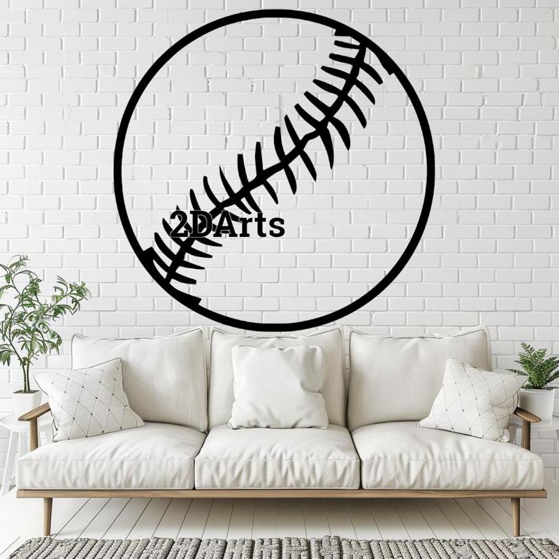 Baseball 2D Wall Art/Window Art STL & SVG File for 3D Printing and Laser Cutting