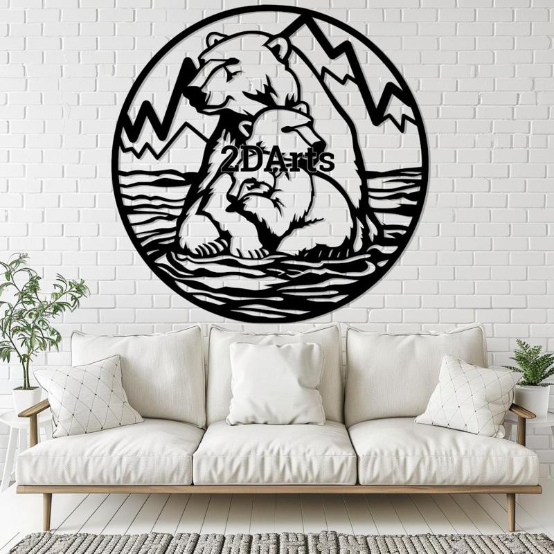 Polar Bears with Iceberg 2D Wall Art/Window Art