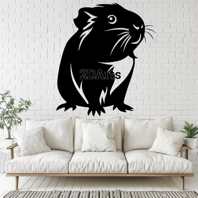 Guinea Pig 2D Wall Art/Window Art - Digital STL & SVG File