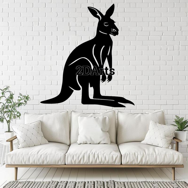 Kangaroo 2D Wall Art/Window Art - Digital STL & SVG File