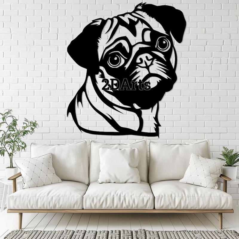 Pug Head 2D Wall Art/Window Art