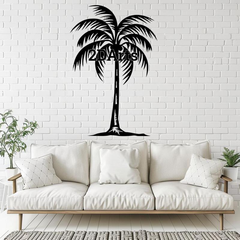 Palm Tree 2D Wall Art/Window Art - Digital STL & SVG Files for 3D Printing and Laser Cutting