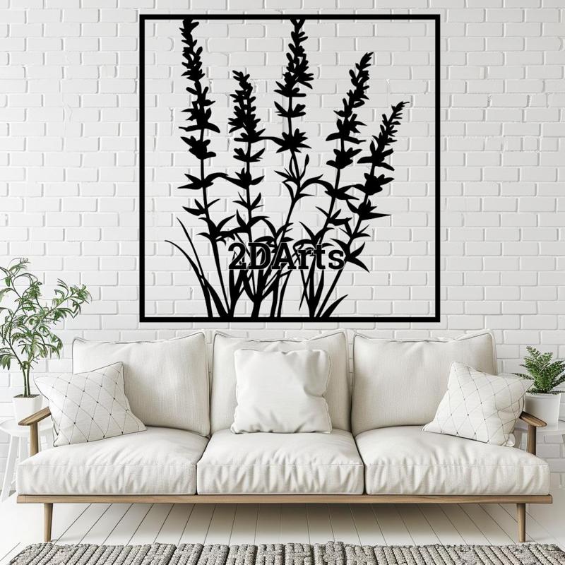 Lavender 2D Wall Art/Window Art - Digital STL & SVG File for 3D Printing or Laser Cutting