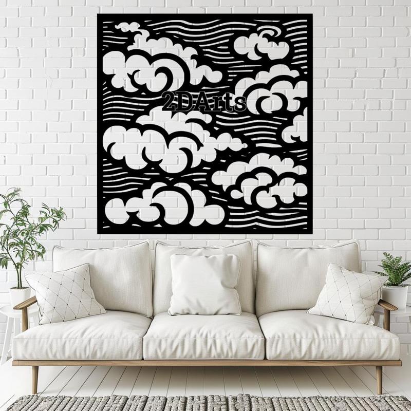 Clouds 2D Wall Art/Window Art - Digital STL & SVG File