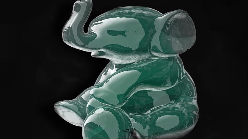 Esme's Baby Elephant with Beach Ball
