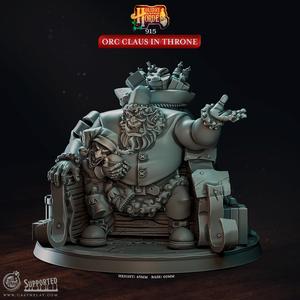 Orc Claus in Throne (Pre-Supported) | Cast n Play