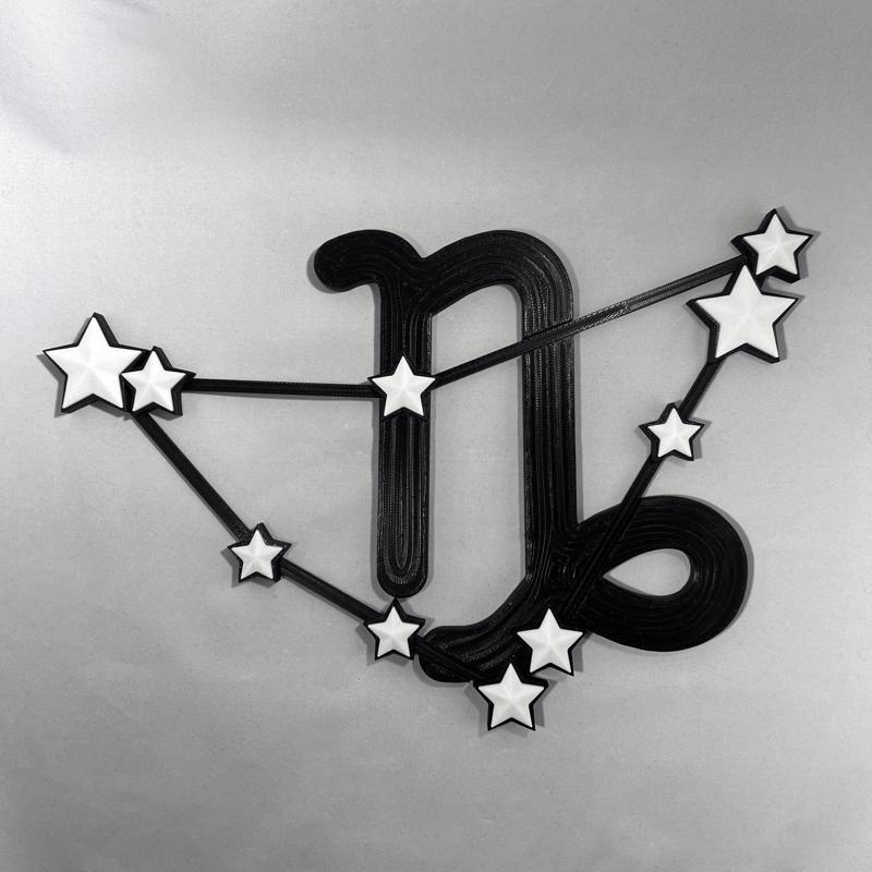 Capricorn Zodiac Constellation – 3D Printable Capricorn Art STL Files – NO AMS – COMMERCIAL LICENSE