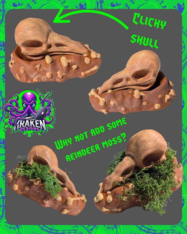 Clicky Raven Skull – Gothic Fidget Totem