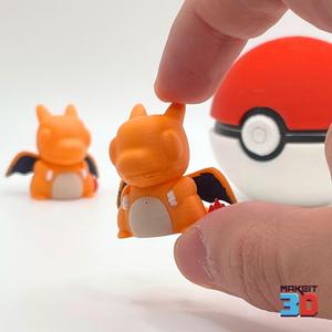 3D Printable ChibiCharzrd With Print in Place PokebaII