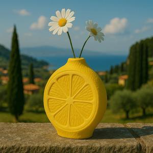 Limonetta Vase – Lemon Slice Vase – Mediterranean Summer Home Decor