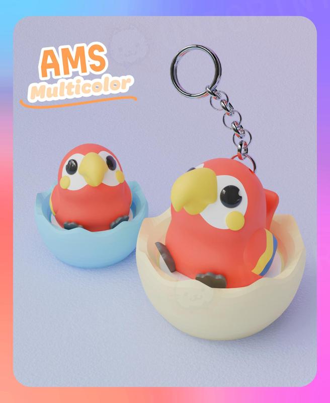 Scarlet Macaw Parrot Clicker & Keychain (Multicolor: 5 colors)