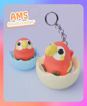 Scarlet Macaw Parrot Clicker & Keychain (Multicolor: 5 colors)