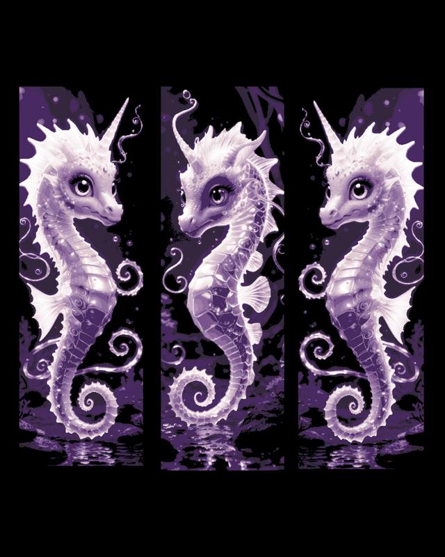Fantasy underwater - Who says there can't be a unicorn seahorse?  Set of Bookmarks
