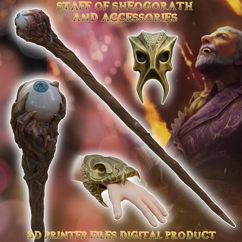 Fantasy Staff of Sheogorath Cosplay set TES Oblivion Remaster