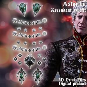 Fantasy Astarion Ascendant Cosplay Outfit Accessories Baldurs Gate 3