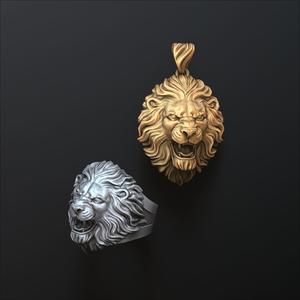 Lion ring pendant v2 set