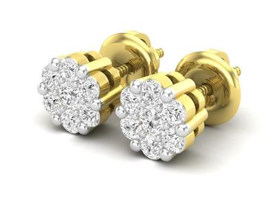 Diamond cluster earrings for woman