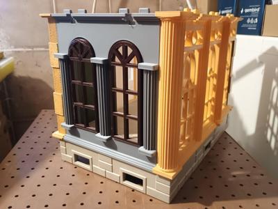 Playmobil 1900 Rose seria Victorian mansion Dollhouse Puppenhaus Stone Corridor wall with Column and windows,Muro de pasillo de piedra con columna,,Steinkorridorwand mit Säule, compatinble with sets 5300 and 5301