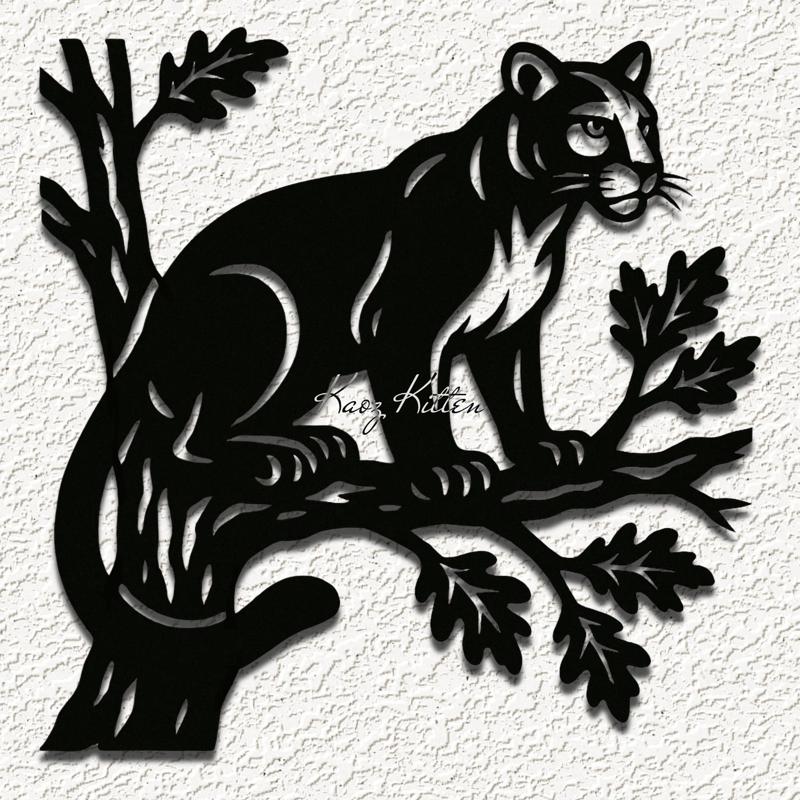 mountain lion tree wall art home decor