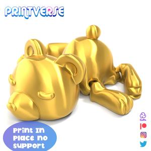 Cute Flexy Teddy Bear Print In Place