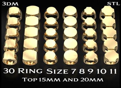 Signets basic blank pack 30 rings 703