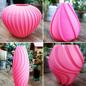 4 flower vases   waves serie 