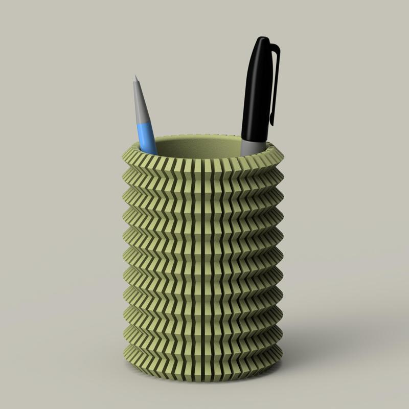 Flared Ribbed Pen Cup