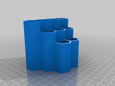 hexagonal pen cup