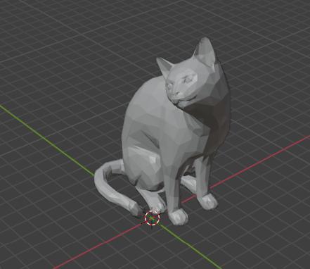 Low poly curious cat