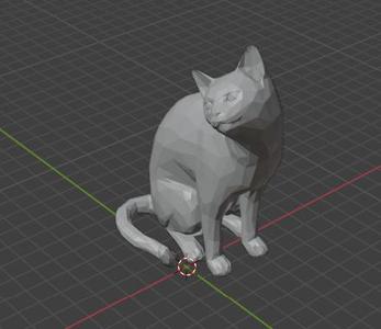 Low poly curious cat