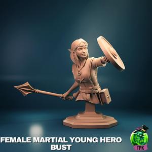 Female Martial Young Hero Bust (battle pose)