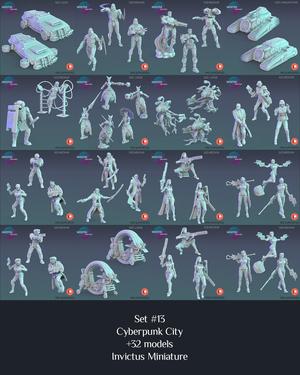 Cyberpunk City Set / Future AI Encounters / Cyber Machine & Robots Collection / Pre-Supported