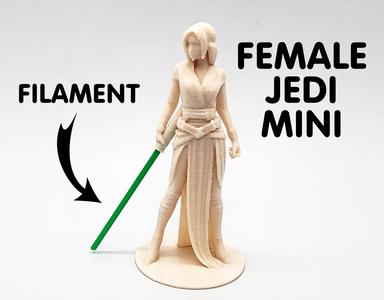 Female Jedi Miniature w/Filament Lightsaber