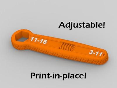 Print-in-Place Adjustable Wrench - No Assembly