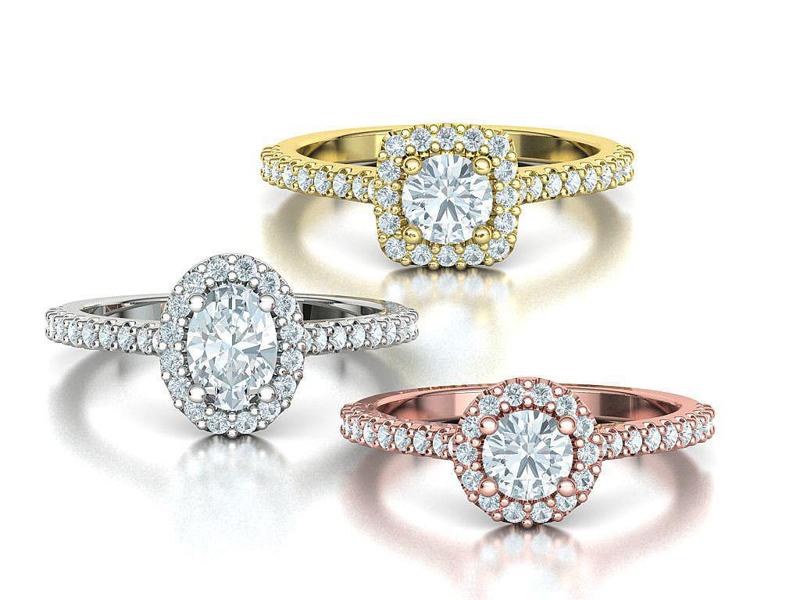 HALO RINGS COLLECTION 3 RINGS SET