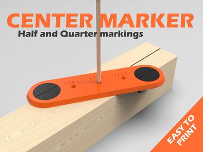 CENTER FINDER V2.0 - CENTER MARKING TOOL (Print In Place)