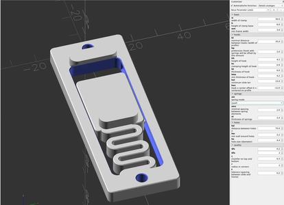 OpenSCAD customizable din rail mounting clip   
