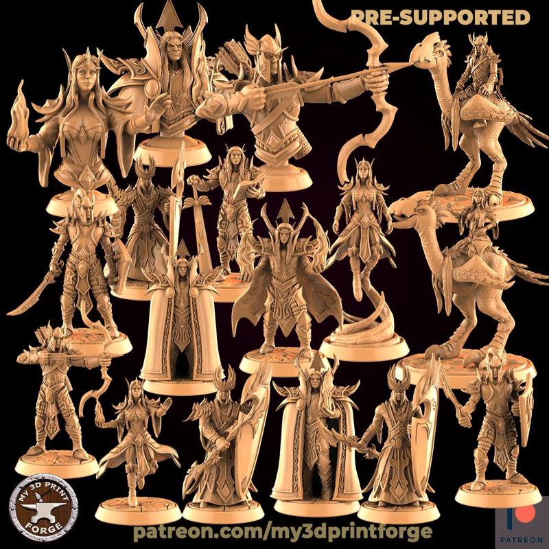 Blood Elves BUNDLE (18 Unique pre-supported STLs)