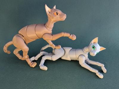 Posable Flexi Cute Sphynx Cat, Snap Joints + 3MF